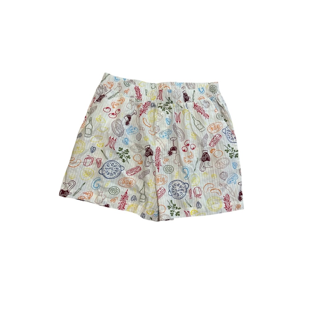 New with Tags Happily‎ Grey Quirky Food Print Elastic Waist Casual Lounge Boxers
